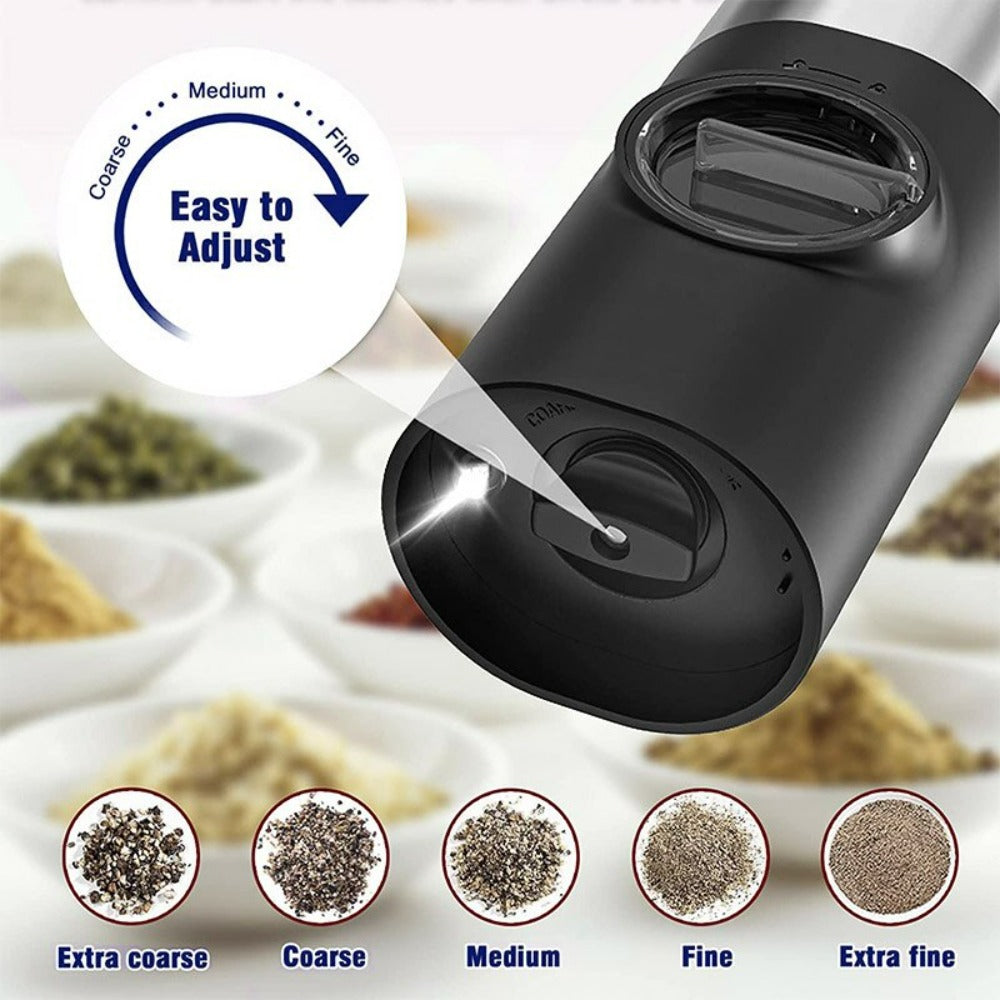 Electric Salt Grinder 2 Bottles Set 
