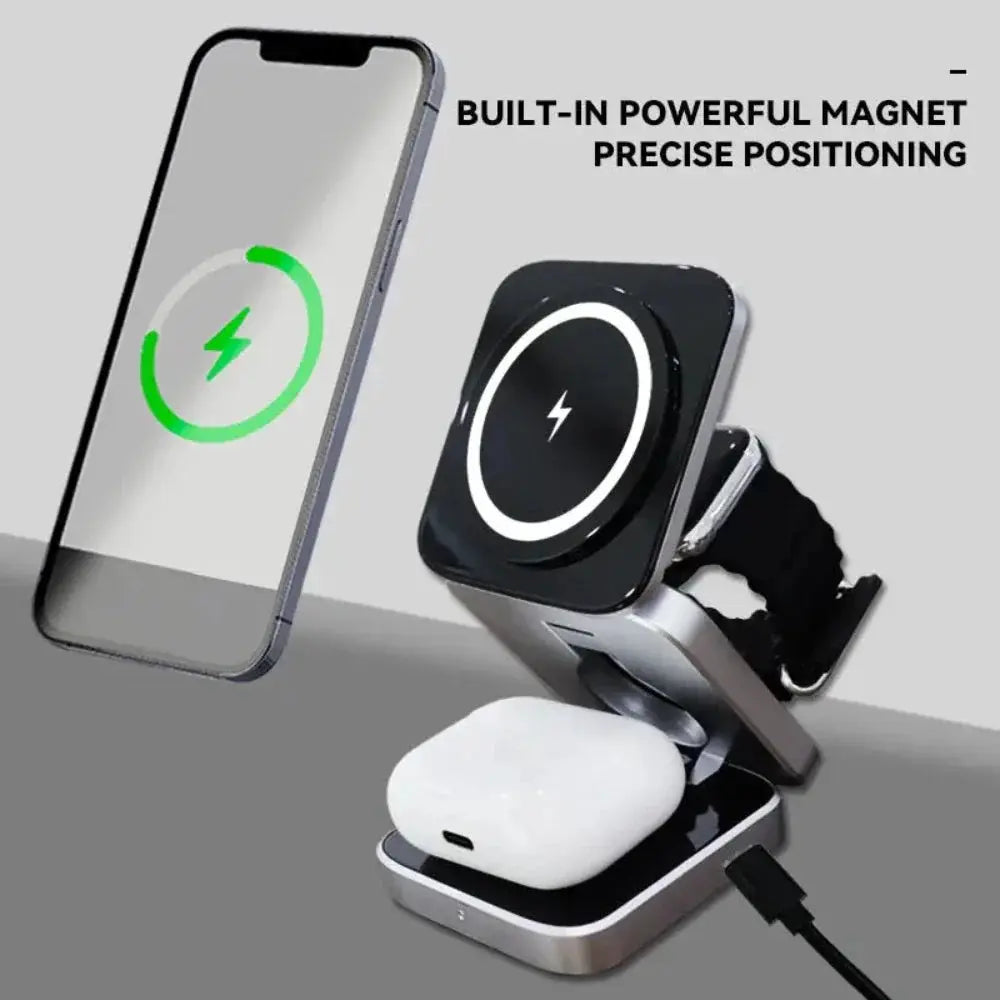 Foldable 3 in 1 Wireless Charging Phone Stand 