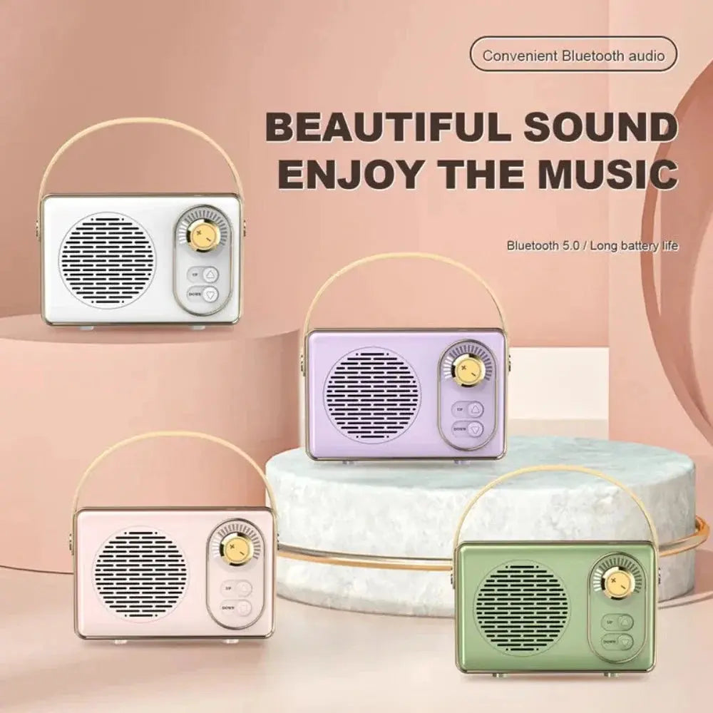 Retro Mini Wireless Bluetooth Speaker with Knob Adjustment 