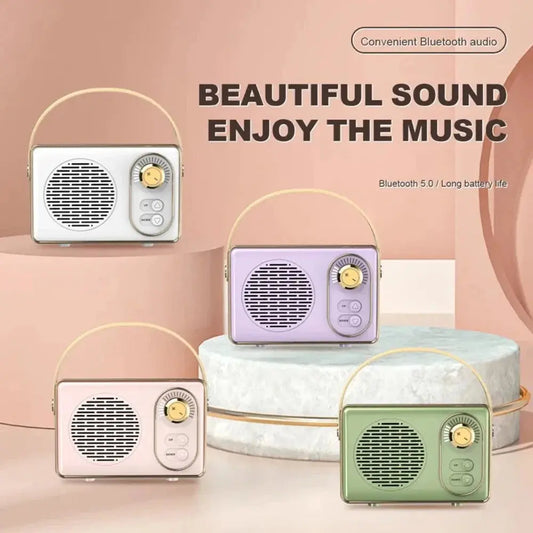 Retro Mini Wireless Bluetooth Speaker with Knob Adjustment 
