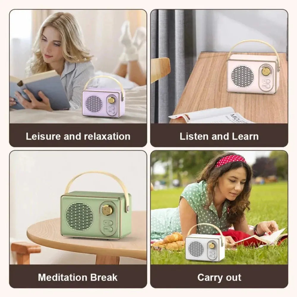 Retro Mini Wireless Bluetooth Speaker with Knob Adjustment 