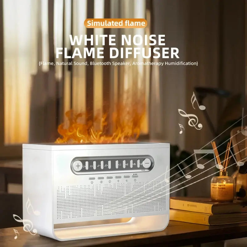 Bedroom White Noise Bluetooth Speaker Colorful Light Imitation Flame 