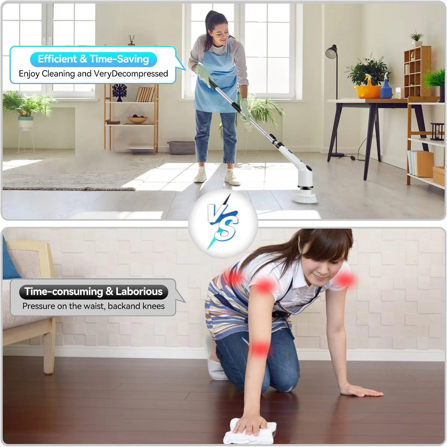 9 in 1 Electric Cleaning Brush LCD Digital Display Multi-Purpose 