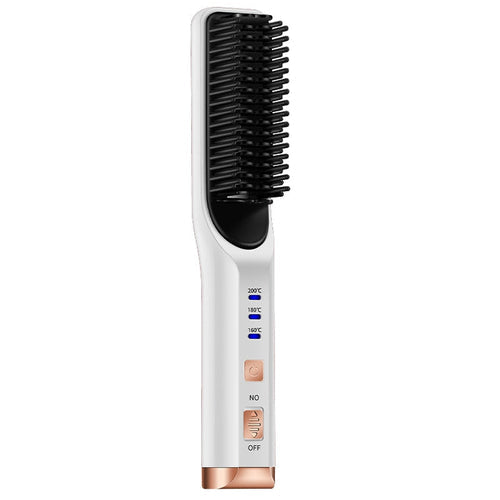 Portable Hair Straightener Curling Wireless Ion Comb USB Charge 