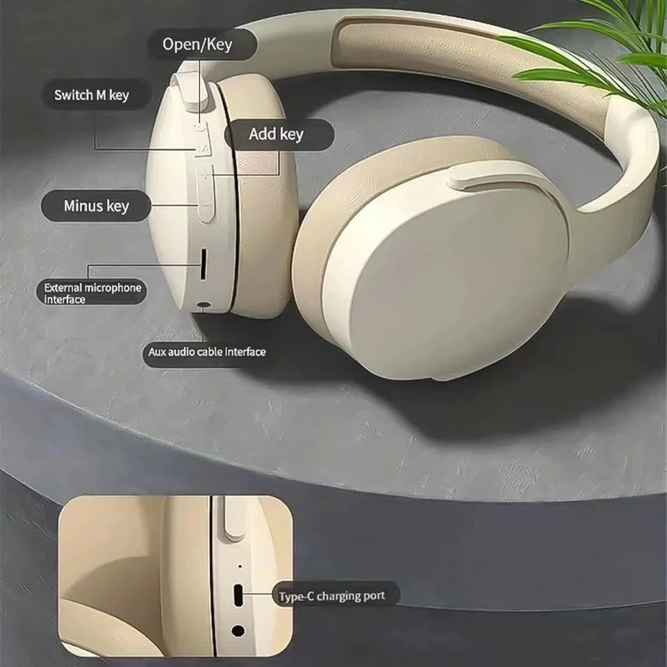 #P2961 Wireless Bluetooth 5.3 Headphones Over Ear Hifi Stereo Headset 