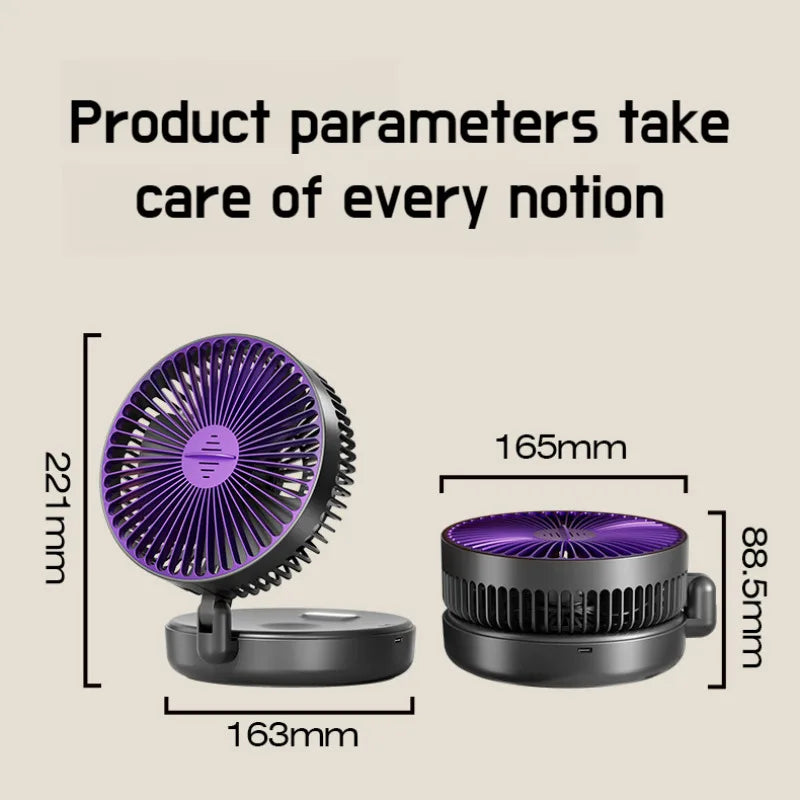 6 Inch Multifunctional Foldable Glow-in-the-dark Fan Desktop USB Mute 