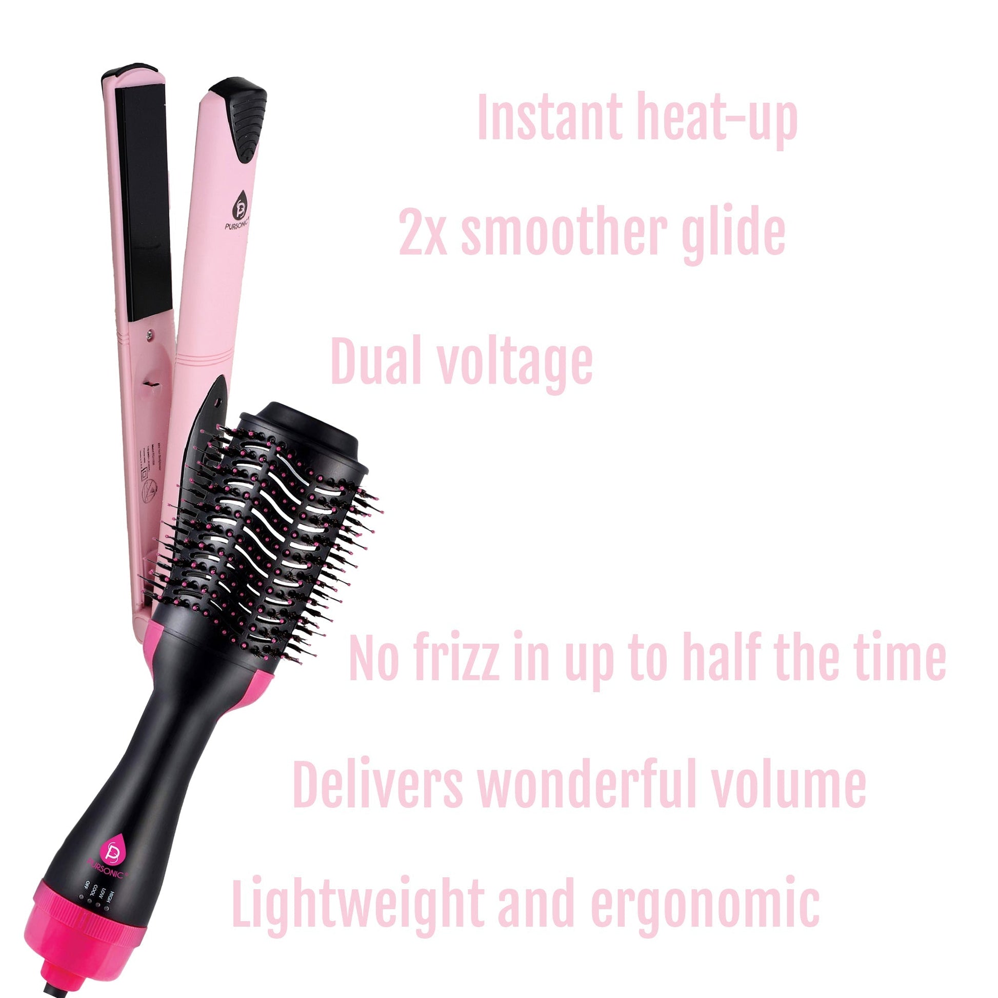 Hair Styling Power Bundle: One Step Hair Dryer & Volumizer Brush + 