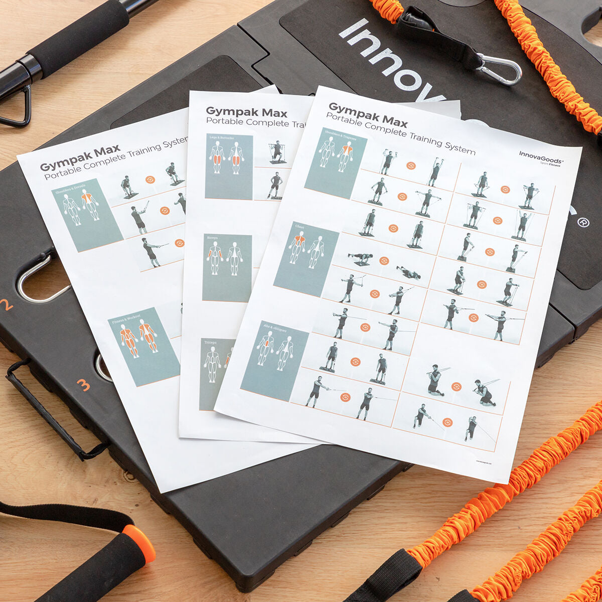 Integrated Portable Training System with Exercise Guide Gympak Max 