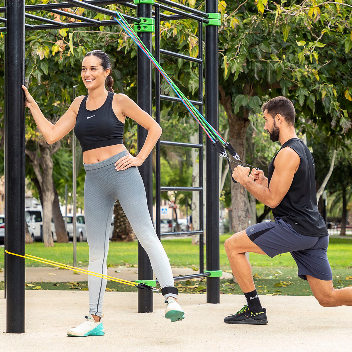 Resistance Bands Set with Accessories and Exercise Guide Rebainer 