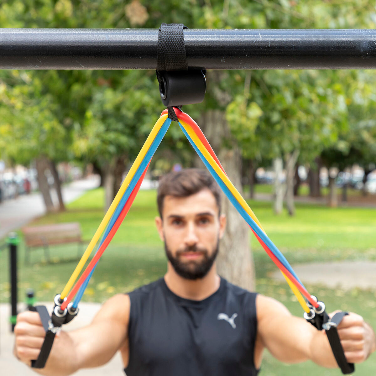 Resistance Bands Set with Accessories and Exercise Guide Rebainer 