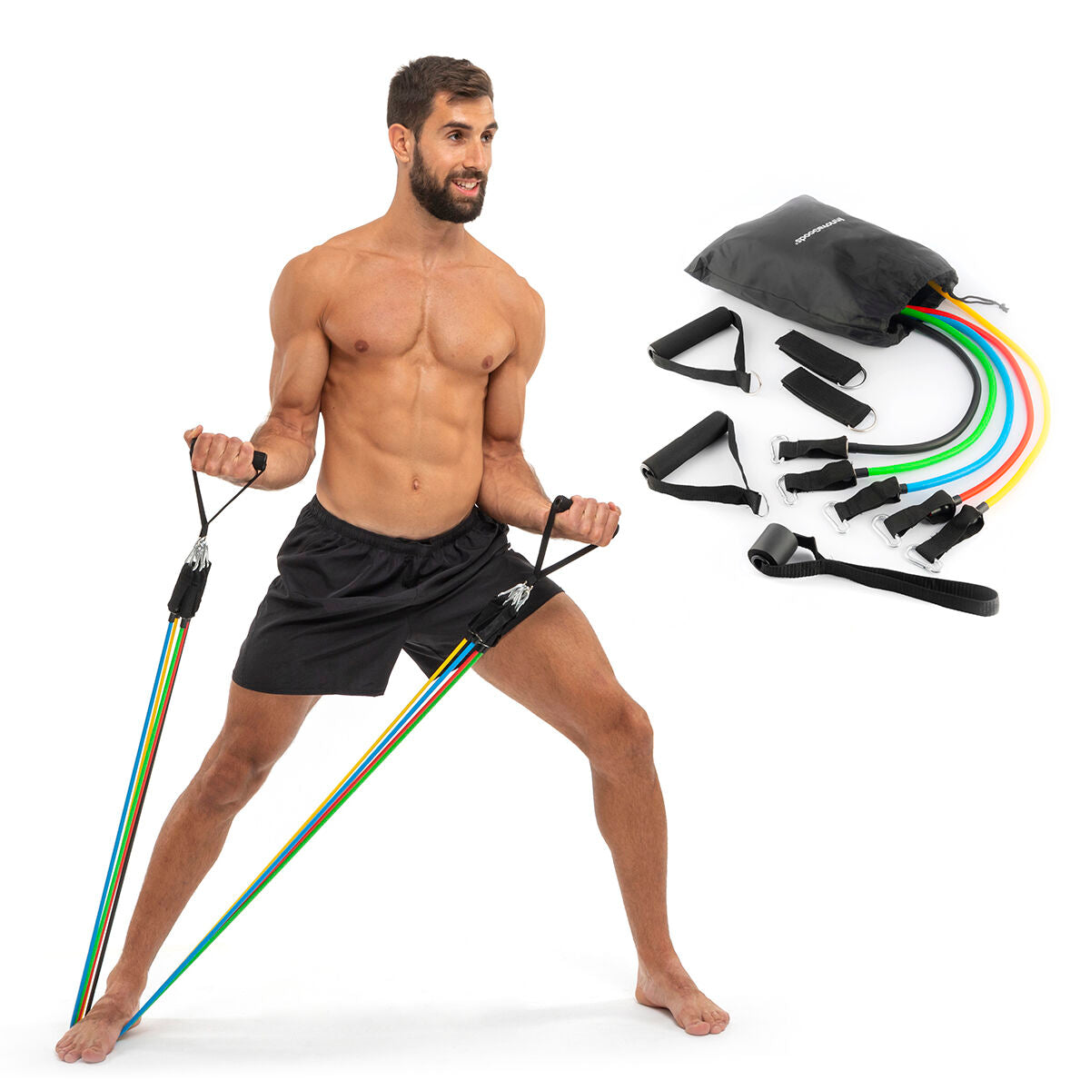 Resistance Bands Set with Accessories and Exercise Guide Rebainer 