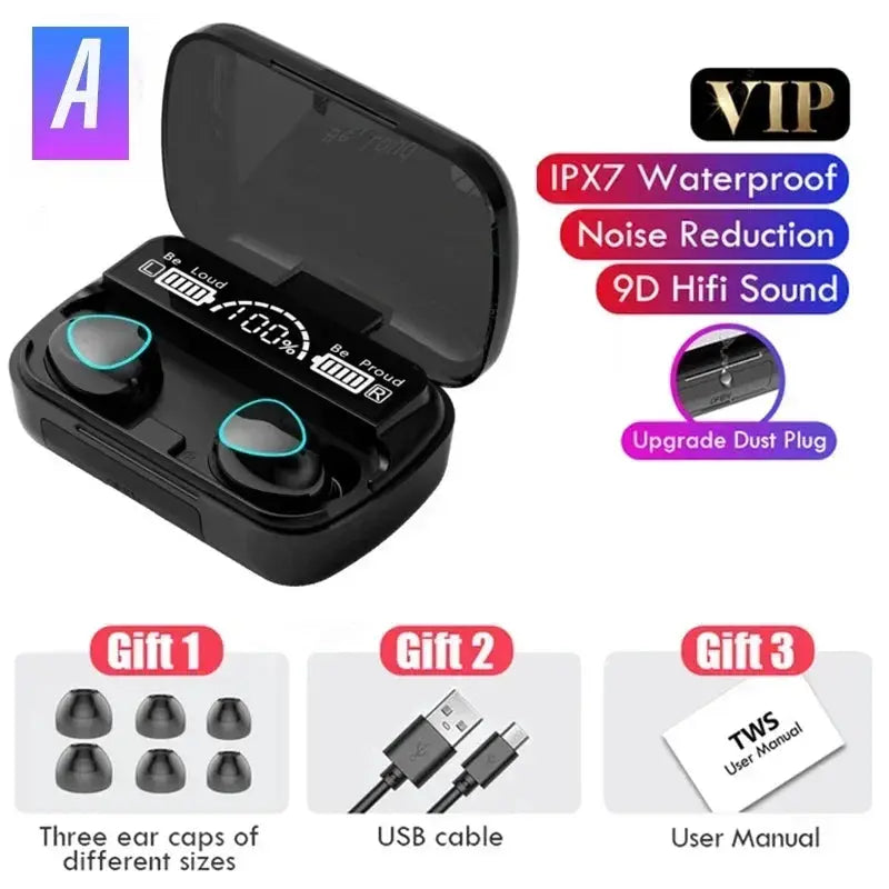 NEW M10 TWS Wireless Headphones Earphones 2500mAh Charging Box Bluetooth-compatible Stereo Waterproof Headsets With Microphone No BrandLK