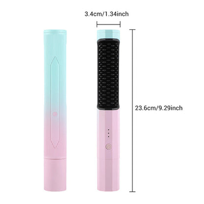 Straightening Comb Rechargeable Hair Wireless Straightener Curler 