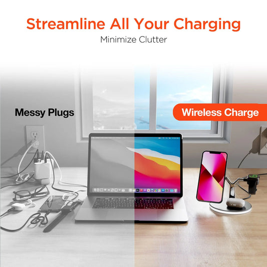 HyperGear MaxCharge 3-in-1 MagSafe Wireless Charging Stand for Phones 