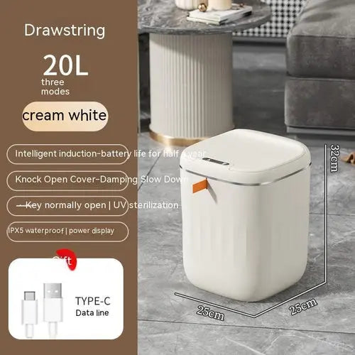 Smart Trash Can With Lid For Bedroom And Living Room Kitchen Storage 