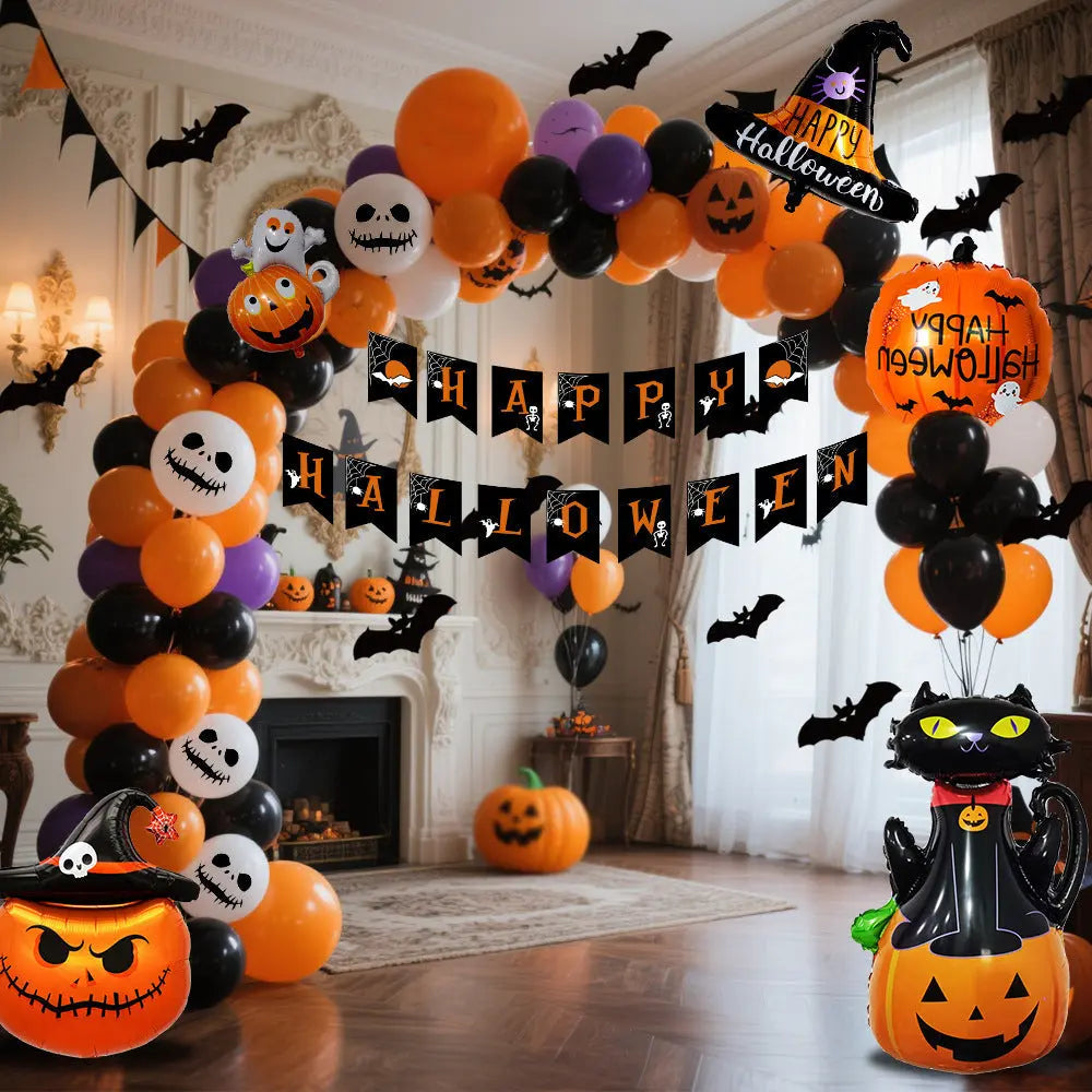 Halloween Hanging Flag Balloon Set Party Decoration Supplies 