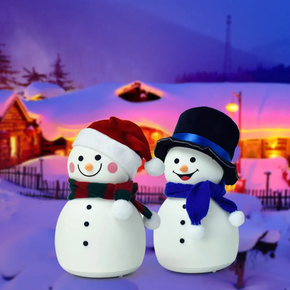 Christmas Snowman Music Night Light Rechargeable Portable 