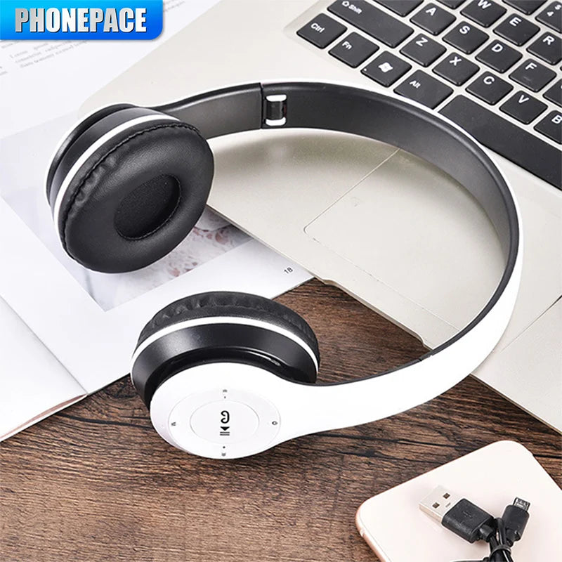 Foldable P47 Wireless Bluetooth 50 Headphones HIFI Stereo Bass Earphones for Music Gaming Kids Girls Smartphone Audio Device - 