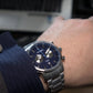 Amber Time Men's Quartz Chronograph Watch Stainless Steel Band 50m 