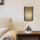Table Lamp with 3 USB Charging Ports, Modern Desk Lamp with AC Outlet 
