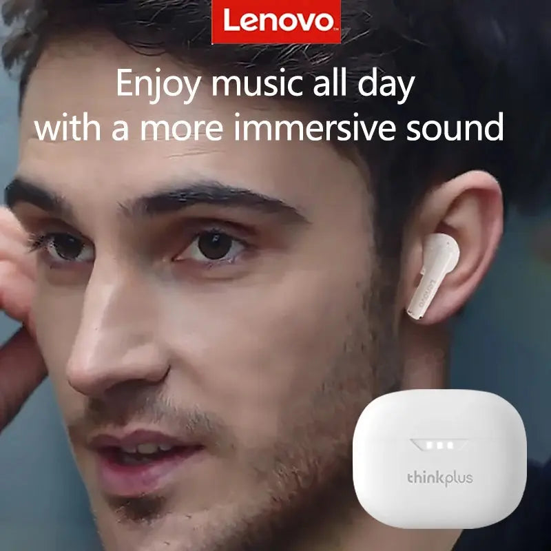 100% Original Lenovo Headphones Wireless Bluetooth 5.2 Earbuds HiFi Stereo Noise Reduction Headphones Touch Control 250mAH New 
