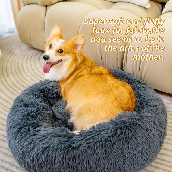Pet Beds for Cats Dog Bed Washable Anti Anxiety Fluffy Dog Bed 