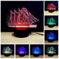 3D Colorful Sailboat Model Lamp 