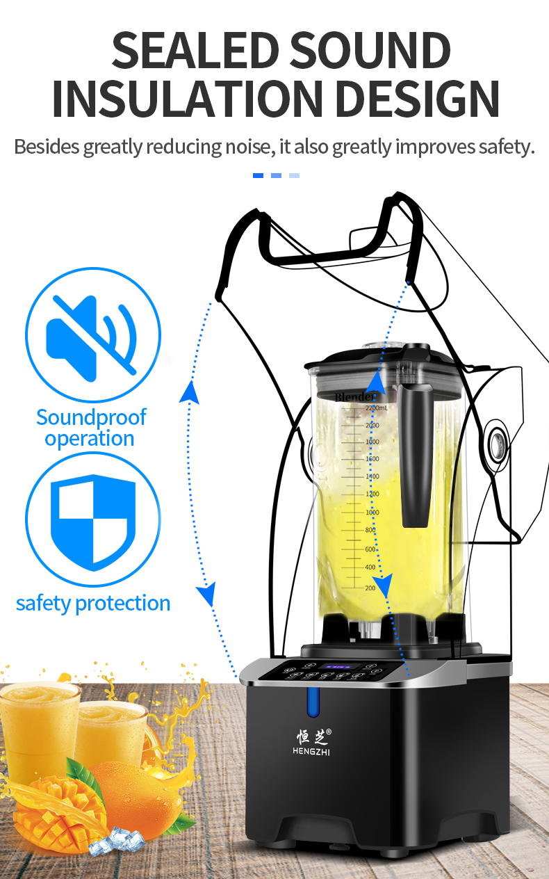 Commercial Smoothie Maker Blender Sound Insulation ice Crusher 