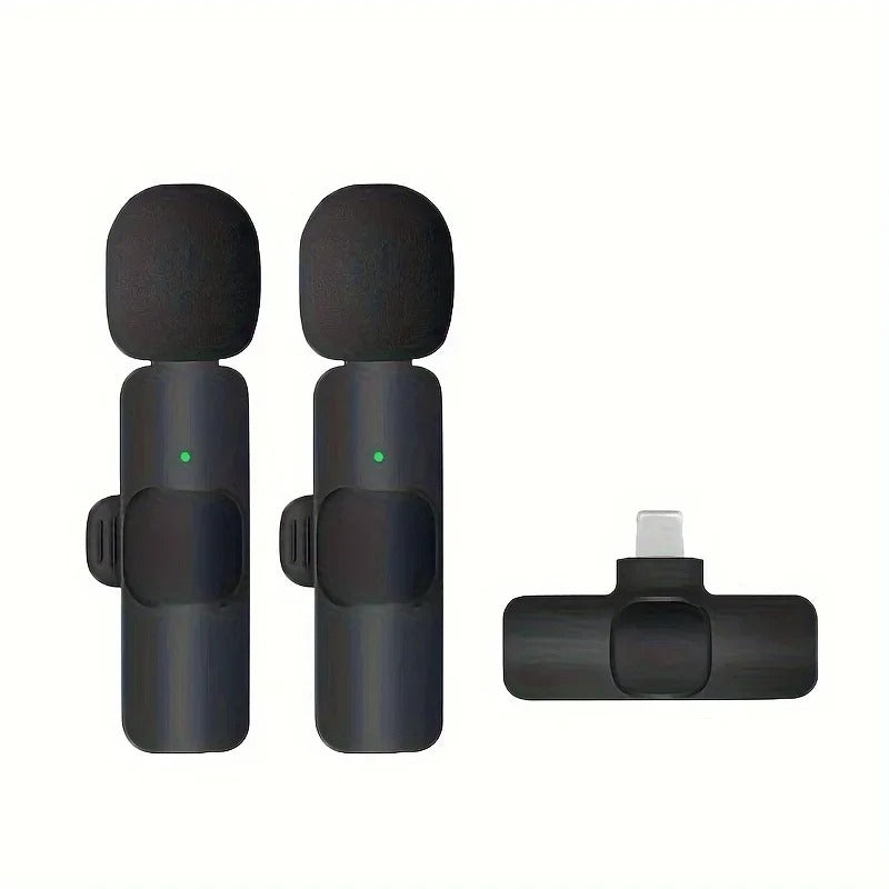 2 Wireless Microphone Video Recording Podcast Built-in Noise Reduction 