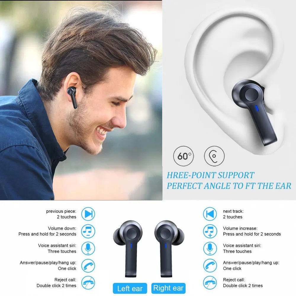 LED Display Wireless Earbuds TWS 5.0 Bluetooth Earphone 