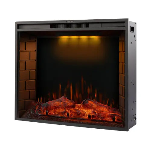 30 inch LED Recessed Electric Fireplace with 3 Top Light Colors 