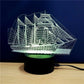 3D Colorful Sailboat Model Lamp 