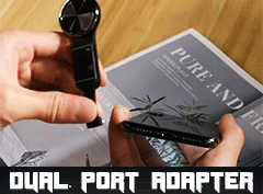 Dual Port Phone Ring Holder Adapter for Lightning Jack Adapter 