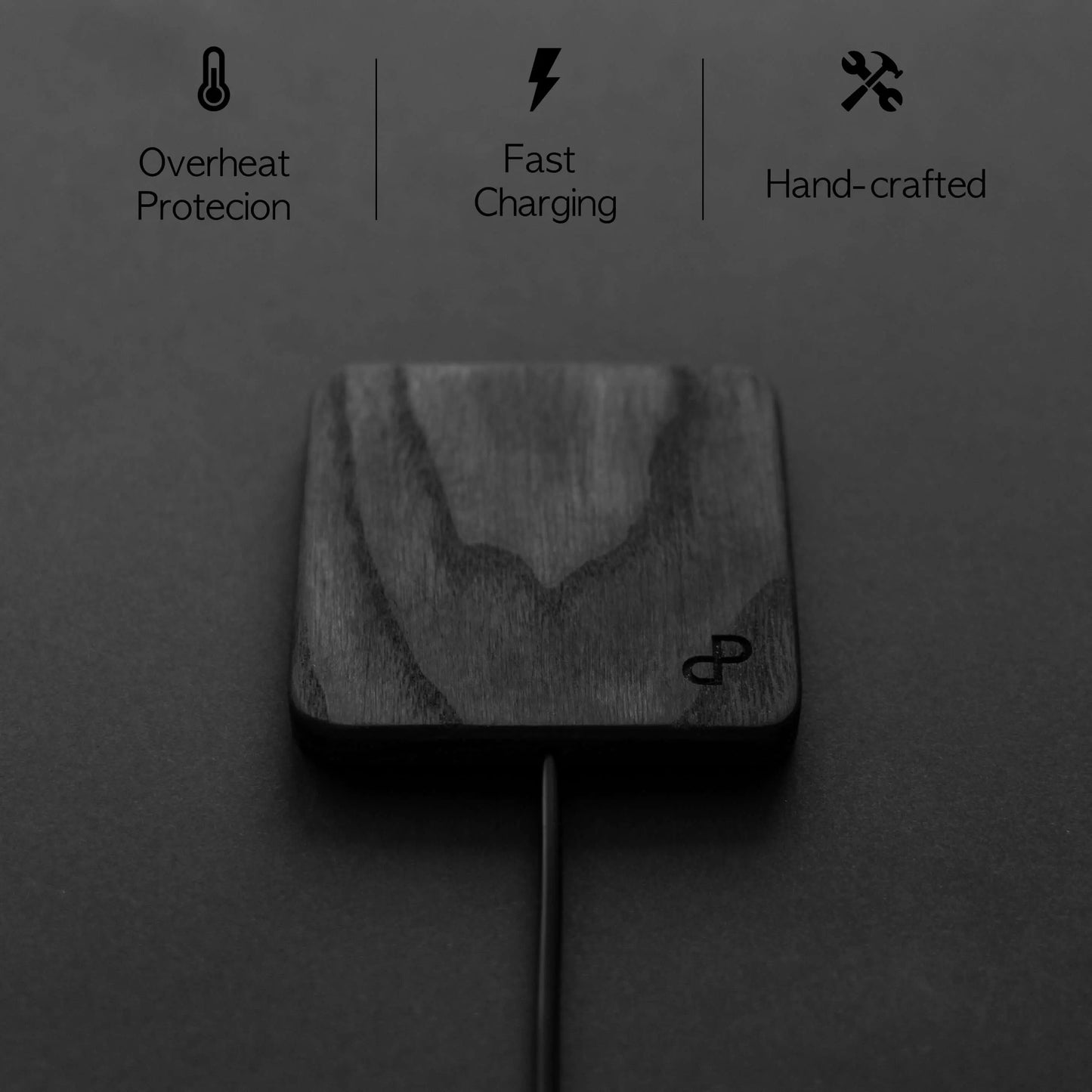 handcrafted wooden wireless charger