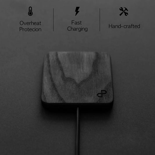 handcrafted wooden wireless charger