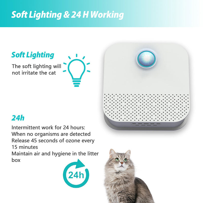 Smart Cat Odor Purifier for Cat Litter Box Deodorizer Dog Air Cleaner 