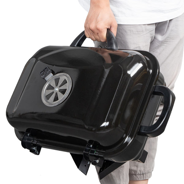 Portable Charcoal Grill BBQ and Smoker with Lid Folding Tabletop Grill 
