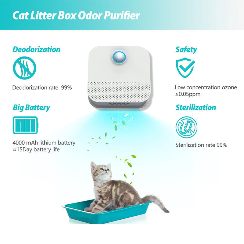 Smart Cat Odor Purifier for Cat Litter Box Deodorizer Dog Air Cleaner 