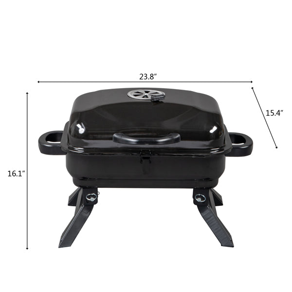 Portable Charcoal Grill BBQ and Smoker with Lid Folding Tabletop Grill 