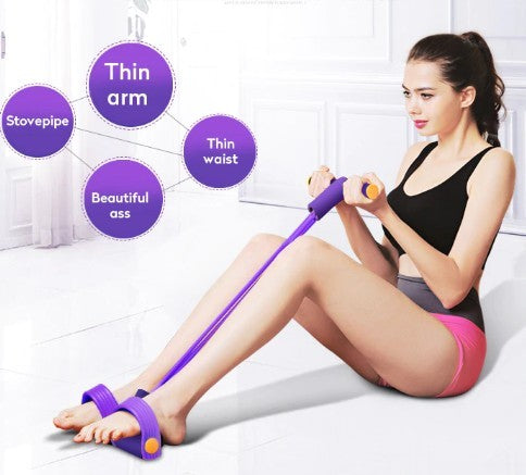 Portable Fitness Resistance Band with Pedal 