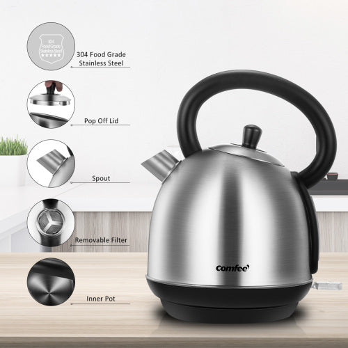 Stainless Steel Inner Pot and Lid Electric Kettle with Water Filter 