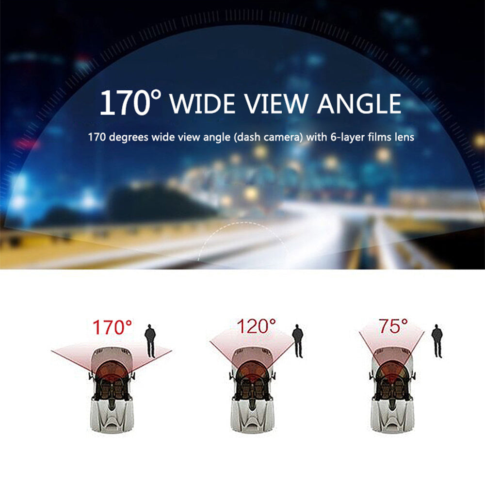 4" Dual Lens 1080P FHD 1.0MP Dash Camera Car DVR 