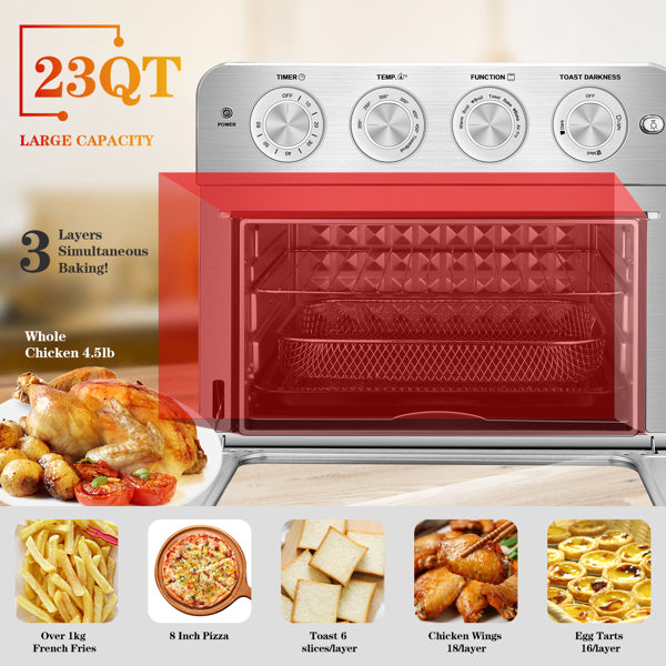 Stainless Steel Air Fryer Toaster Oven Countertop Oven 