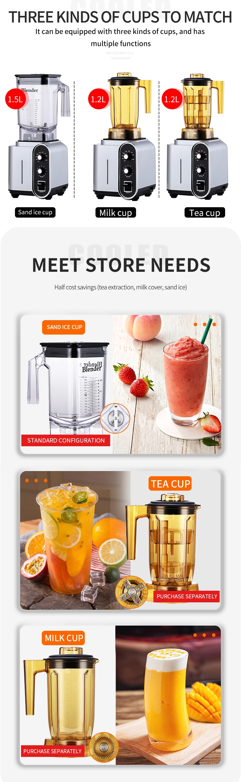 10 Speeds Commercial Teapresso Machine Smoothie Blender 