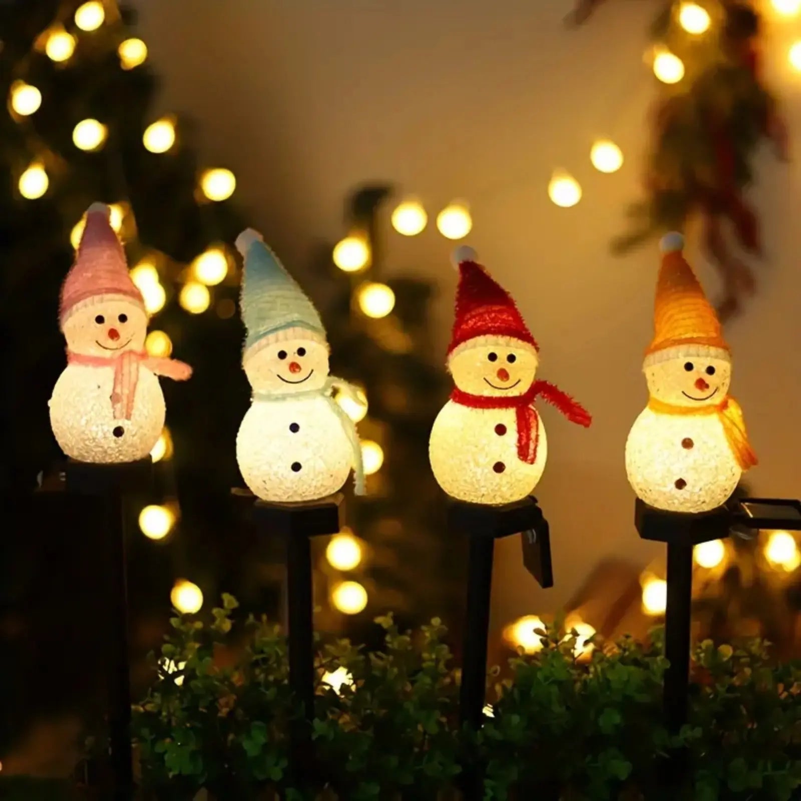 Solar Outdoor Decor Light Christmas Snowman Decoration Stake light 