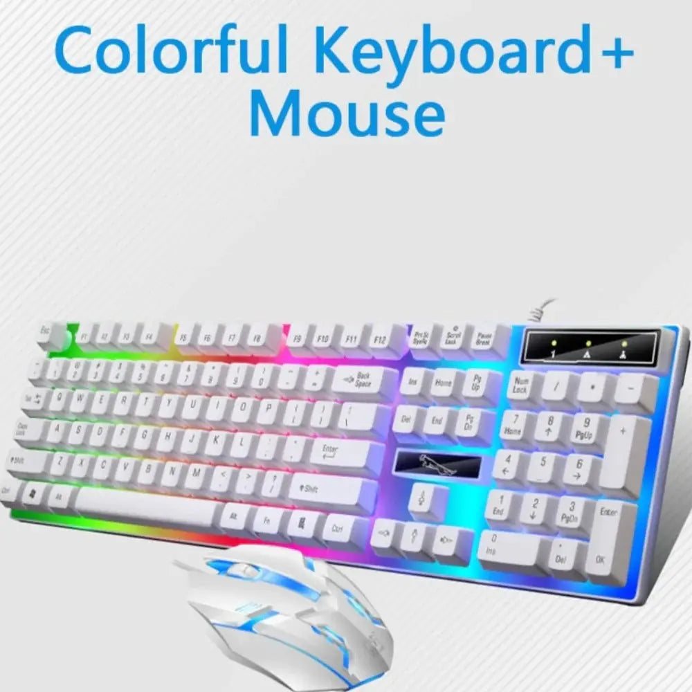 Ninja Dragons White Knight Gaming Keyboard and Mouse Set 