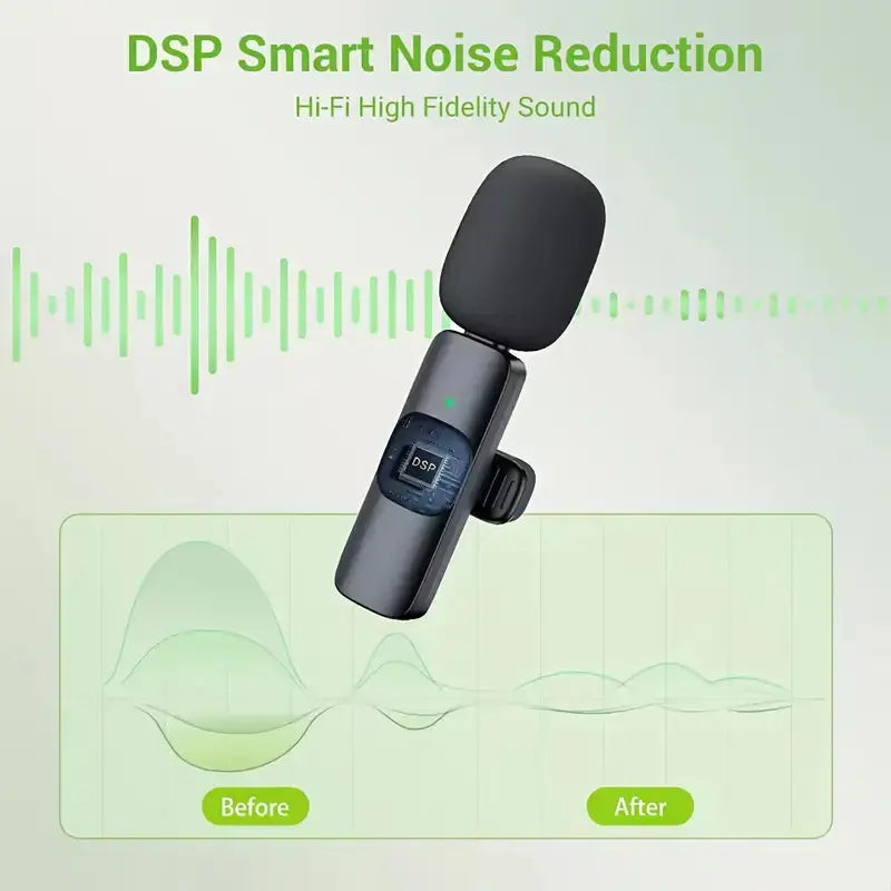 Wireless Lavalier Microphone – Clip-On Mic with Noise Reduction 