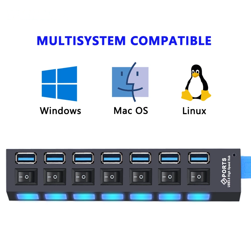 USB 3.0 Hub USB Hub 3.0 Multi USB Splitter 4/7 Port Multiple Expander 