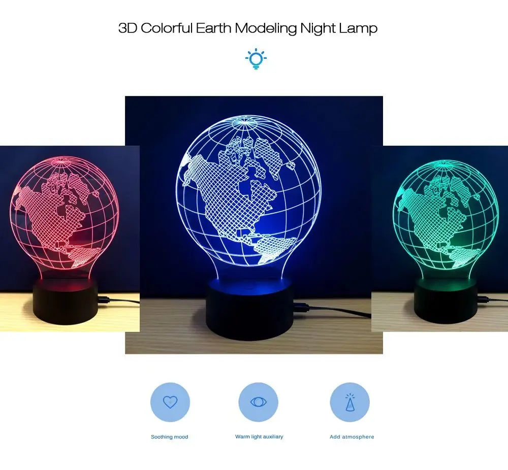 3D Colorful Earth Model Lamp 
