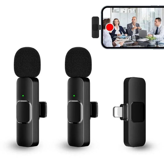 2 Wireless Microphone Video Recording Podcast Built-in Noise Reduction 